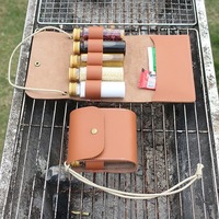 Outdoor Camping Spice Bottle Set Portable Leather Waterproof Camping Hiking Picnic BBQ Barbecue Seasoning Bottle Storage Bag
