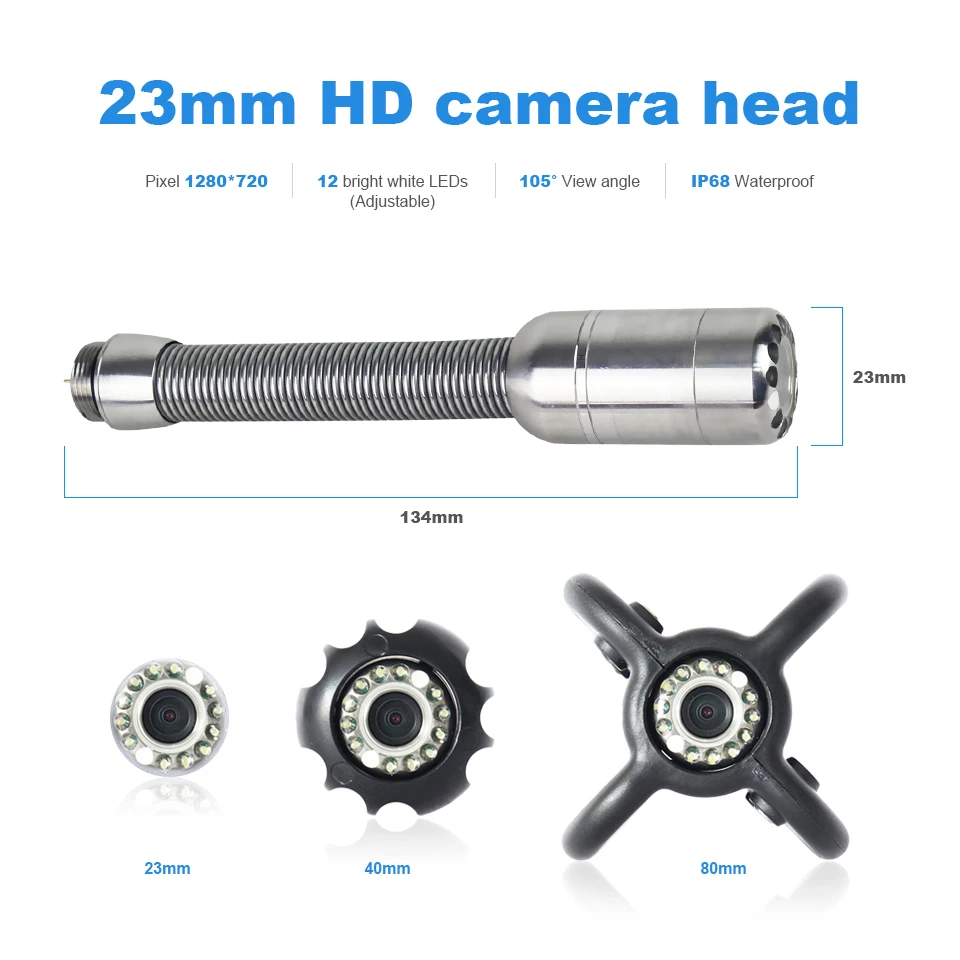 512hz Locator 7 Inch HD Monitor 23MM CCTV Camera 20mm Drain Sewer Pipeline Inspection Used for Pipe Inspection CMOS Sensor