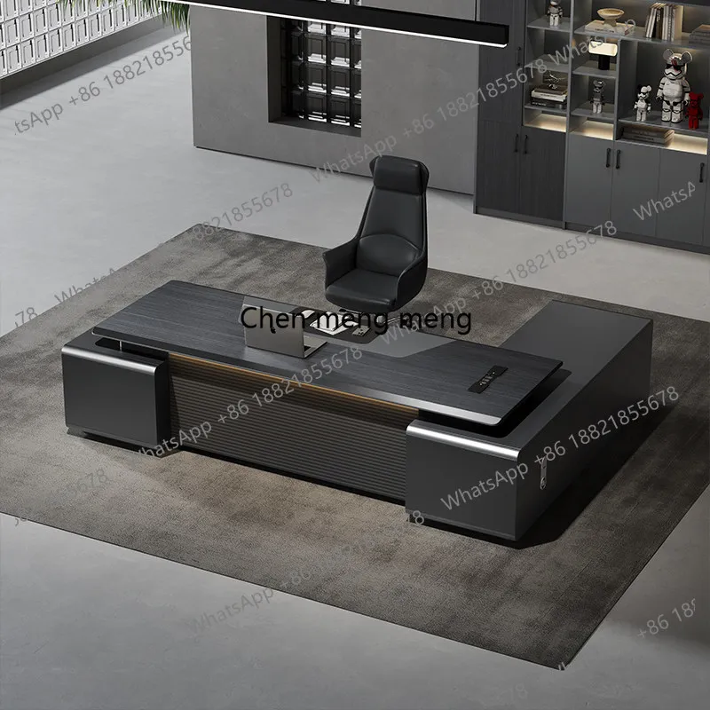 B567 Painted boss table, light luxury, high-end sense, simple and modern president, chairperson and manager, big class table