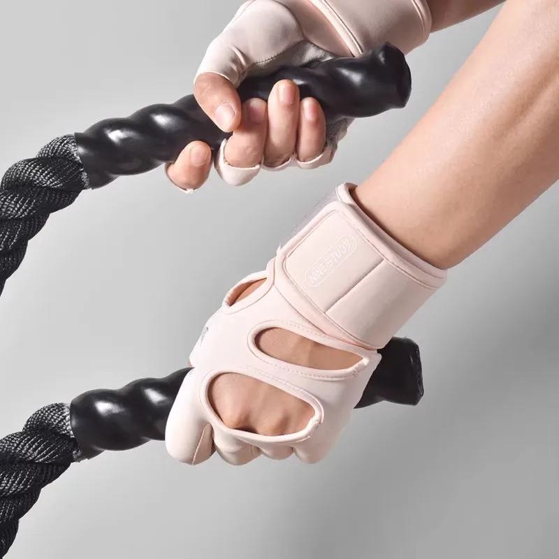 fitness-gloves-unisex-half-finger-anti-slip-professional-sports-wrist-protection-men's-style-bar-pull-up-training-gym-equipment