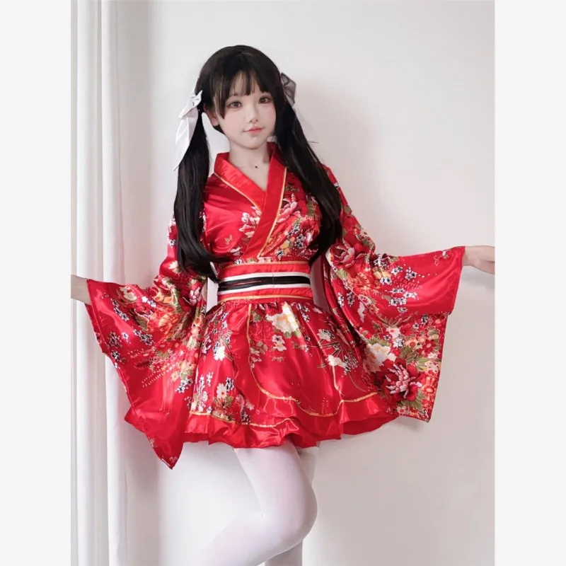 فستان رسمي كيمونو تقليدي زي تنكري جديد للصيف على طراز الأزهار مجموعة يوكاتا وكيمونو النسائية المعدلة