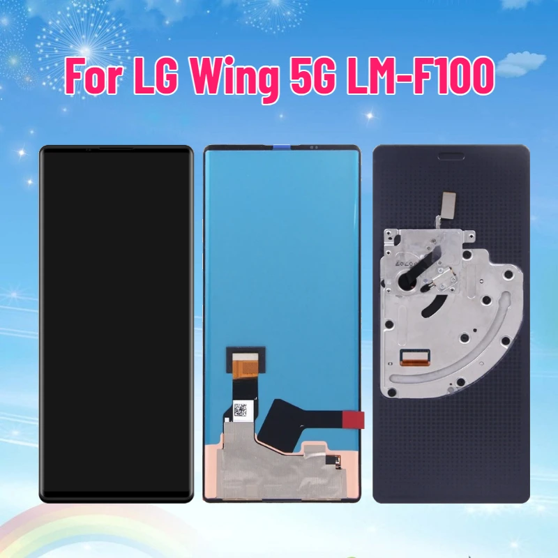 

Display for LG Wing 5G LM-F100 LCD Display Touch Screen Digitizer Assembly for Wing 5G Screen Replacement Parts