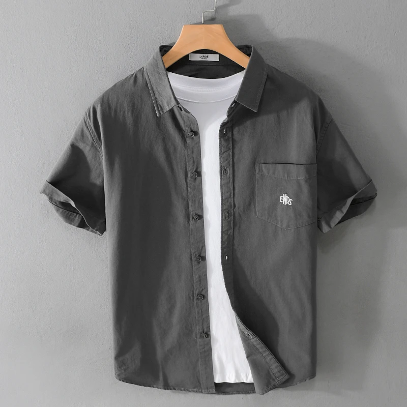 

Ретро-рубашка с японской вышивкой и коротким рукавом, свободного кроя, повседневная, для мужчин, летняя, модная, бренд Haome