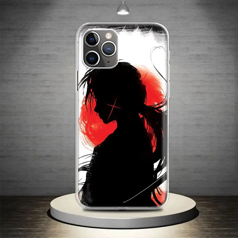 Rurouni Kenshin Anime Phone Case Cover For iPhone 14 13 Pro 11 15 Art 12 XR X XS Max 7 8 6S Plus SE Soft Pattern Coque Funda