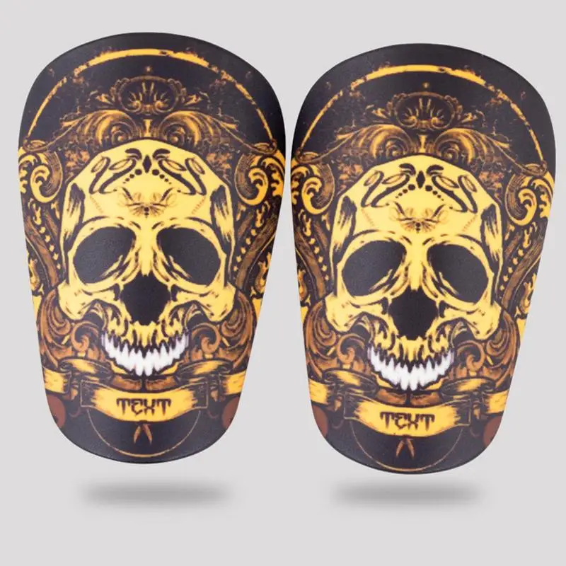 Small Shin Guards Stylish Breathable Cycling Knee Protector Anti Collision Wrestling Knee Protectors 2 PCS Skull Pattern