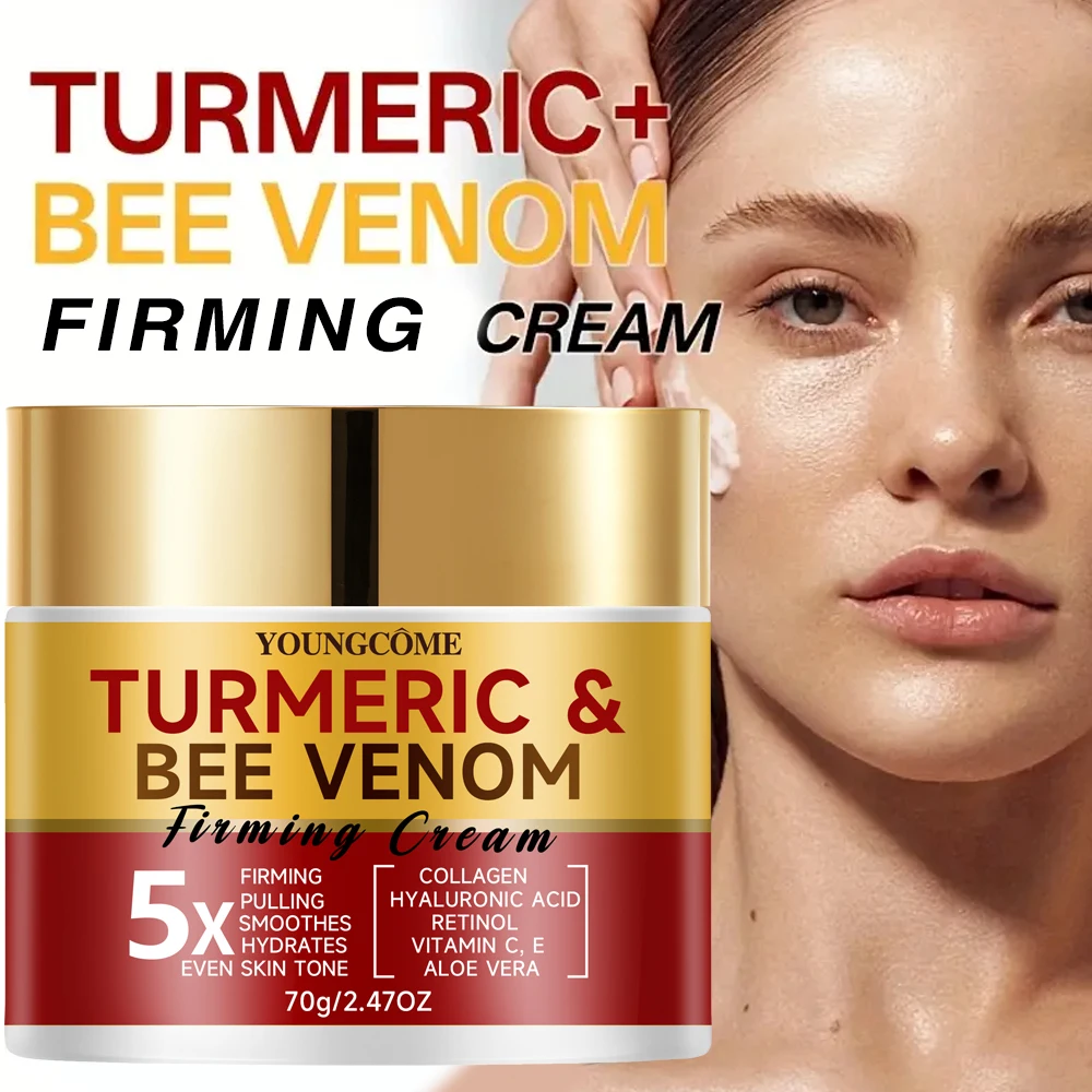 

YOUNGCOME Turmeric & Bee Venom Firming Cream Firms and Lifts Loose Skin, Smoothes Skin , Containing Hyaluronic Acid