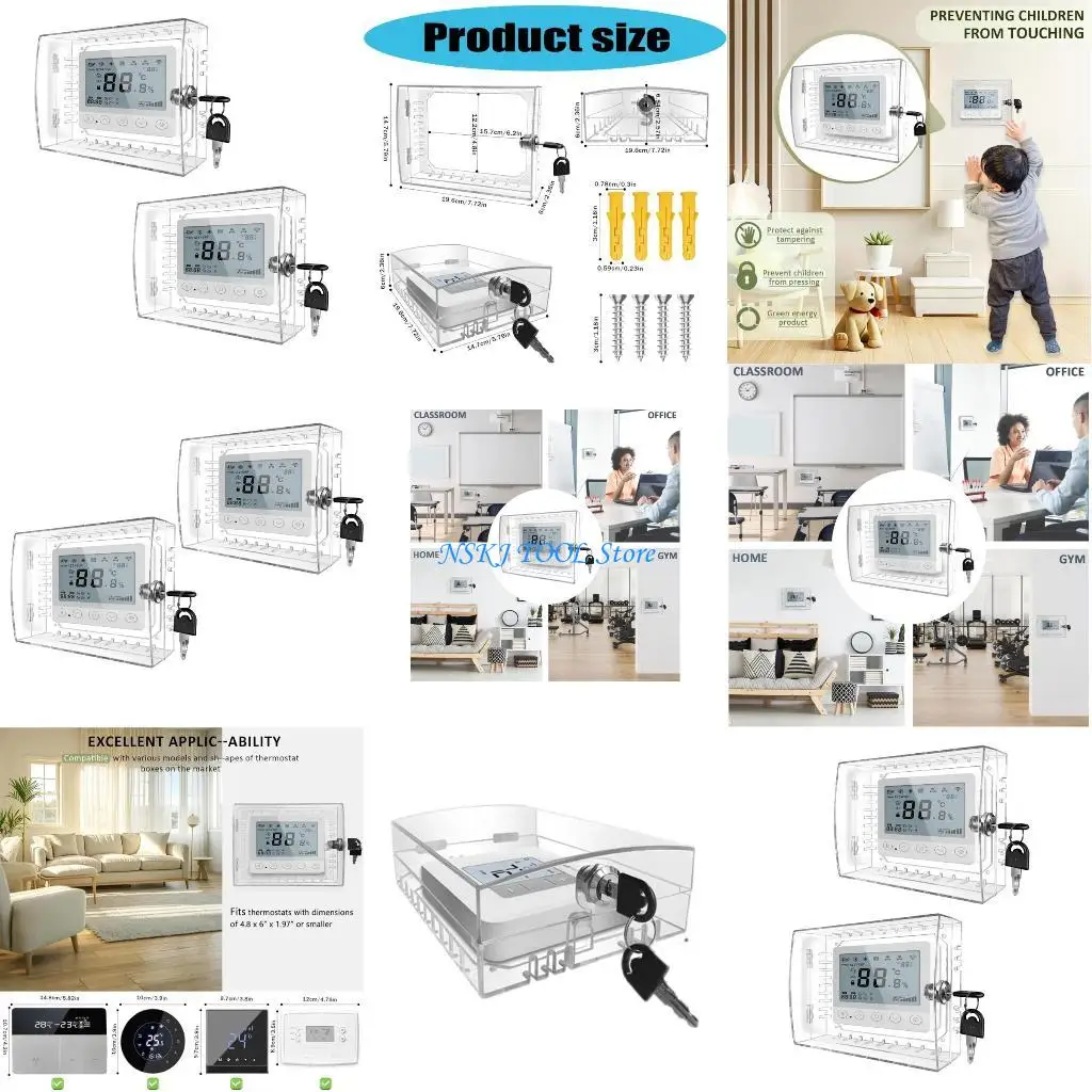 

L8RC Wall Mount Intelligent Lock Box Protector Thermostat Guard Home Office Equipment