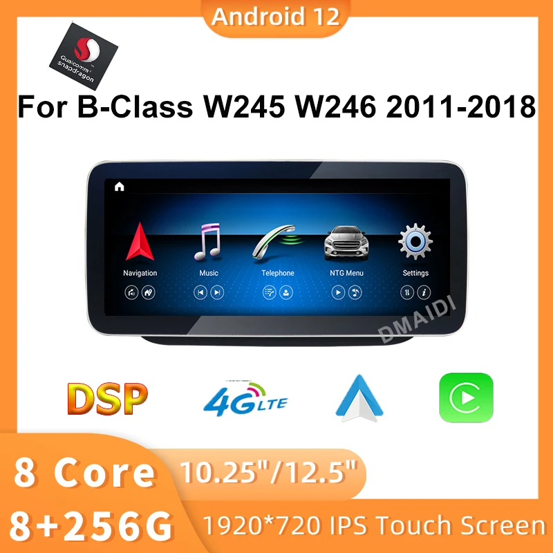 

Car Multimedia Player 10.25/12.5 Inch Android 12 Snapdragon For Mercedes Benz B-Class W246 B200 B180 B220 B260 2011 to 2018
