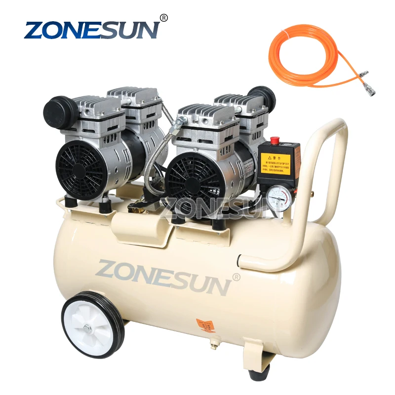 750W 50L Pure Copper Piston Type Mute Oil-Free Air Compressor For Woodworking Paint Portable Air Pump