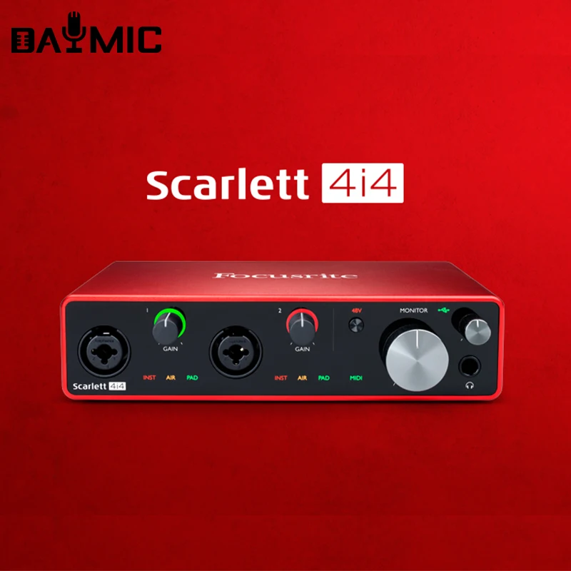 Scarlet 4i4 4 Channel Interface 4 Canais Sound Card Soundcard Recording Interfaz De Audio 스칼렛 오디오인터페이스