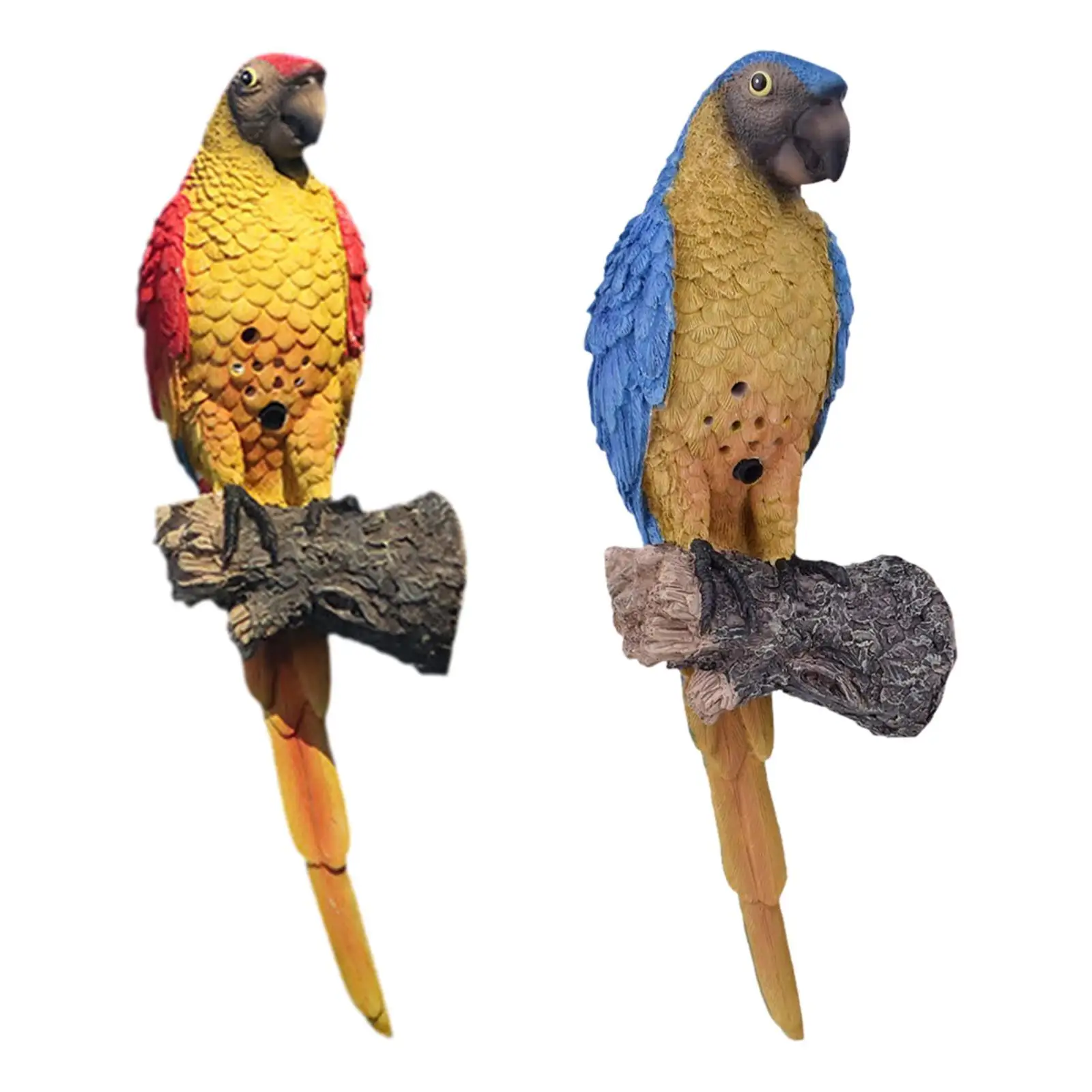 

Recordable Talking Parrot Tree Ornament Bird Figurine Resin Craft