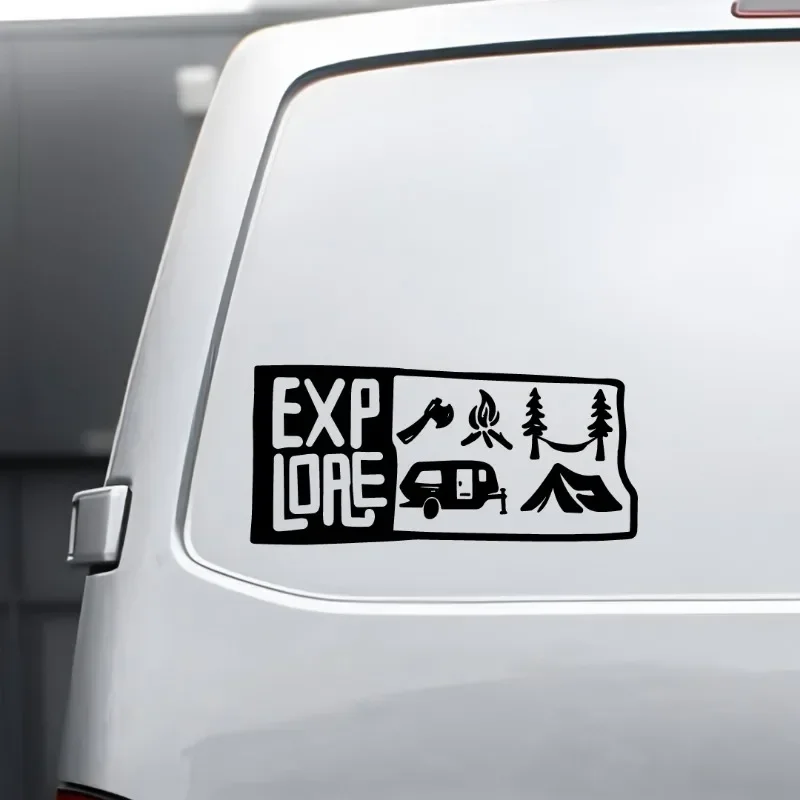 Pegatinas Decorativas de Vinilo Impermeables para Autos, SUV, Camionetas y Motocicletas, con Diseño de Vida de Camping en RV