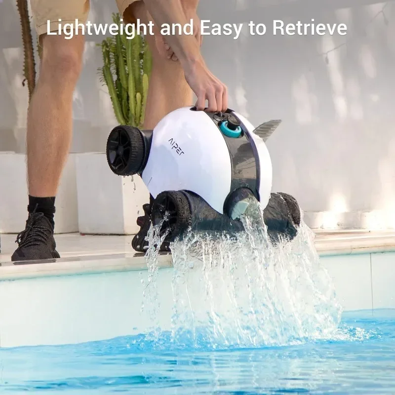 AIPER-Cordless Robot Piscina Cleaner, Aspirador Piscina, Dual Drive Motors, Tecnologia Self-Parking