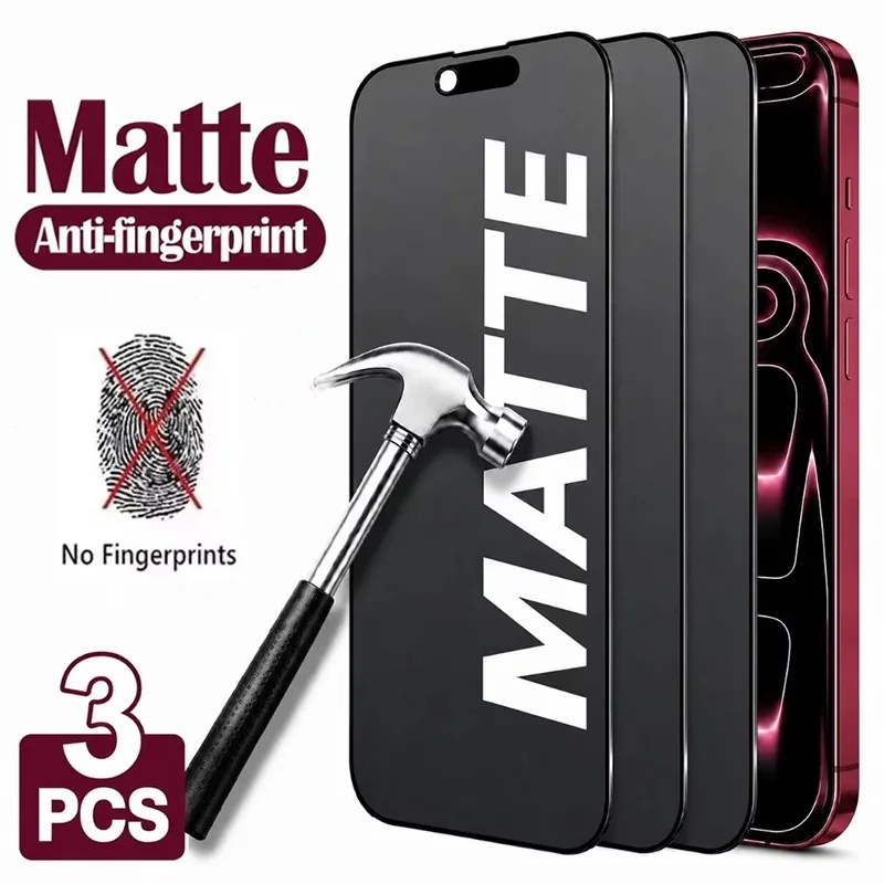 Matte Tempered Glass Screen Protector For iPhone 18 17 16 15 14 13 12 11 Pro Max Mini 16e Air 7 8 Plus XR XS SE Frosted Glass