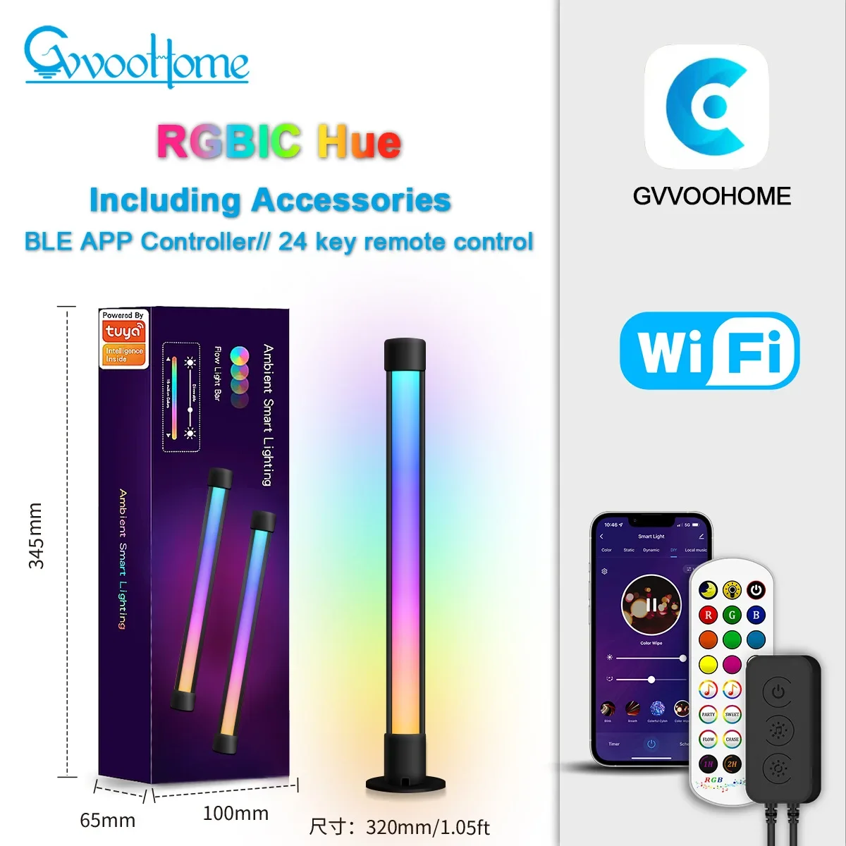 Creative LED Bluetooth Ambient Light Desktop Decoration Ambient Light Music Pickup Graffiti WIFI Colorful Floor Light