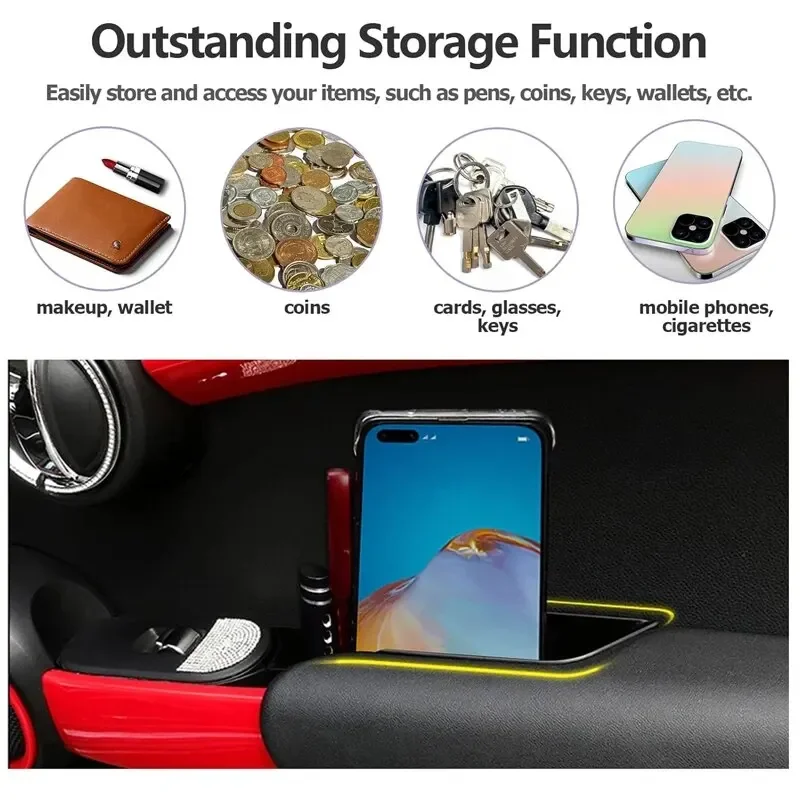 Storage Box For Mini Cooper F56  F55 For Car Door Handle Support Front And Rear Hold Phone Key Seat Organizer Box Car Accessorie