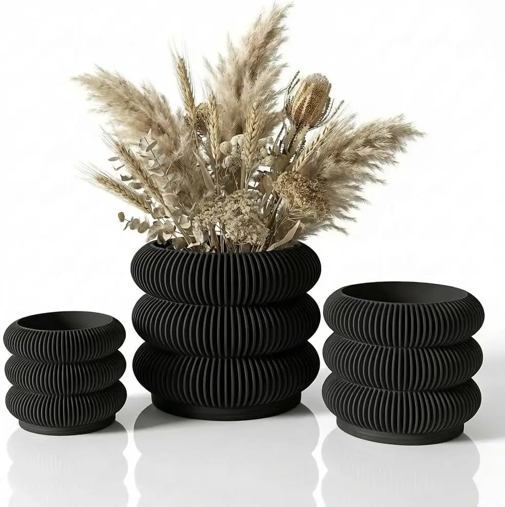 

Fabix 4.7/6/8" 3D Printed Plant Pots - Unique Bubble Ring Modern Planters for Indoor Plants, Durableo-Friendly PLA Flowe