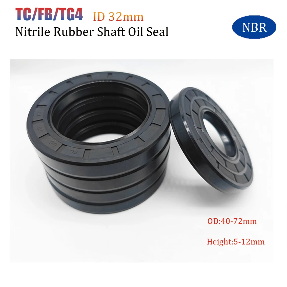 1Pcs ID 32mm Nitrile Rubber Shaft Oil  TC/FB/TG4-32* 40/42/44/45/46/48/50/52/55/58/60-72*5/6/7/8/18/12mm Black NBR Seal Gasket