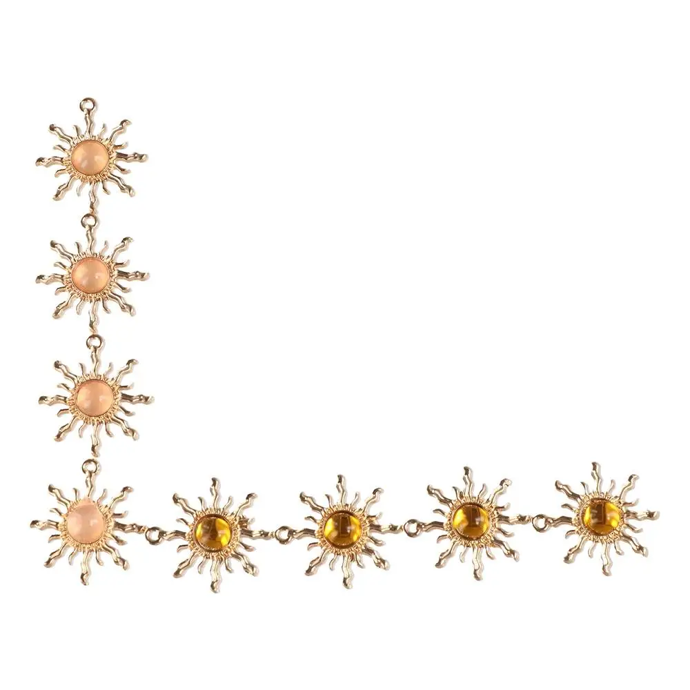 10pcs Baroque Style Gemstone Sun Charms DIY Craft Sparkling Jewelry Accessories Shiny Charming Gemstone Pendant Jewelry Making view 3