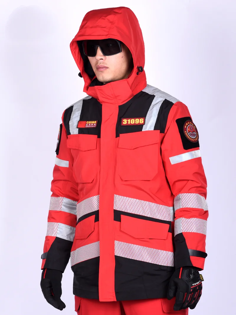 Winter Three-In-One Emergency Rescue Clothing Storm Jacket Jacket Cotton Jacket Waterproof Warm Work Clothes