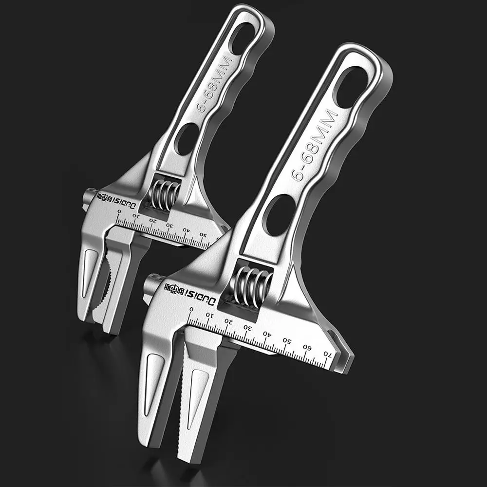 16-68mm Bathroom Plumbing Wrench Short Handle Extra Large Opening Adjustable Spanner Multifunction Basin Sink Faucet Pipe