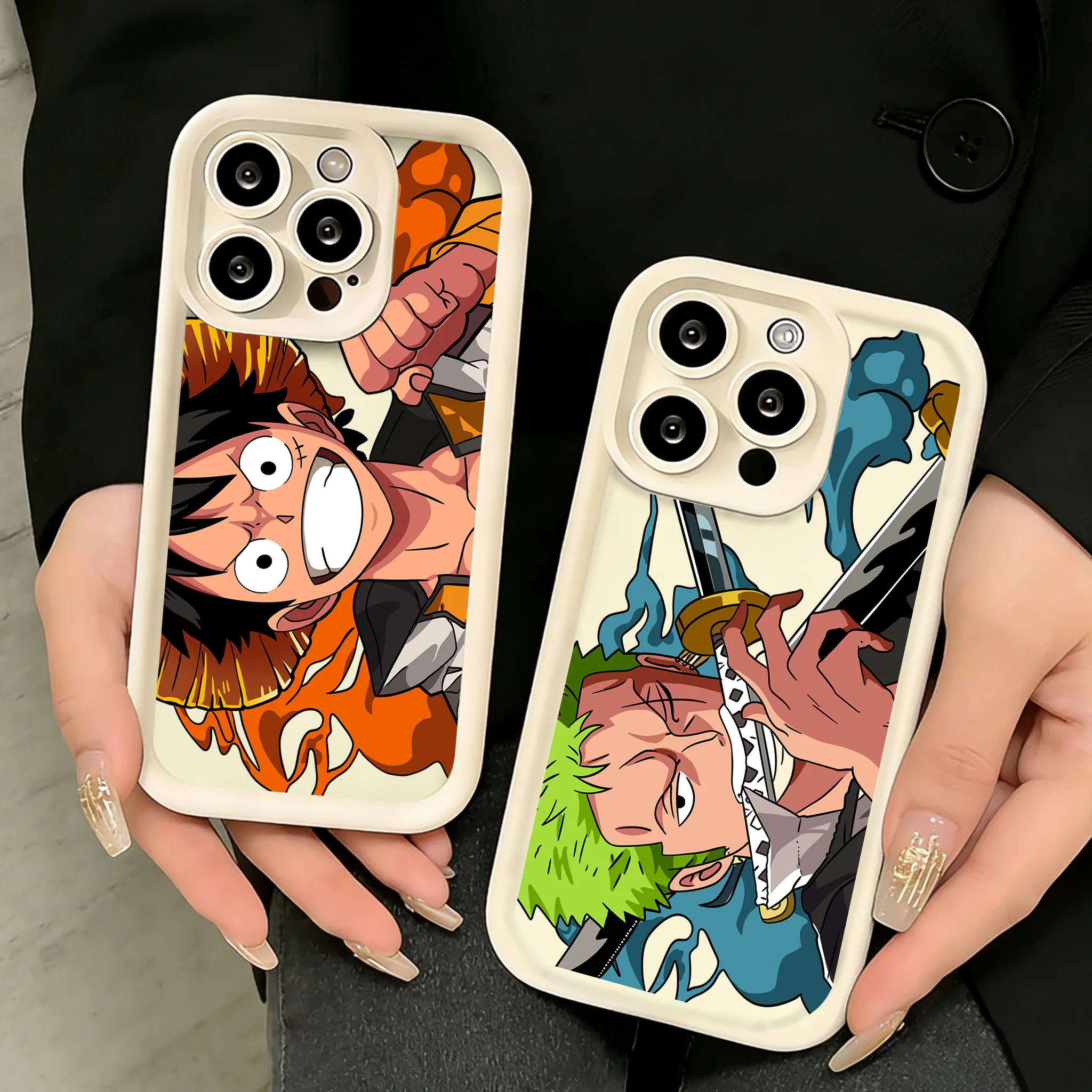 HOT One Piece Luffy Zoro Handyhülle für iPhone 17e 17 16e 16 15 14 13 12 11 Air Pro Max Mini XR XS X Plus Weiche TPU-Schutzhülle