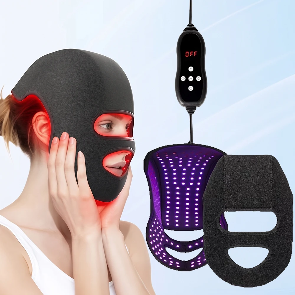 278 LEDs Red Light Therapy LED Face Mask & Hair Care Hat 2-in-1 Infrared Photon Beauty Device Blue Light Acne Treatment
