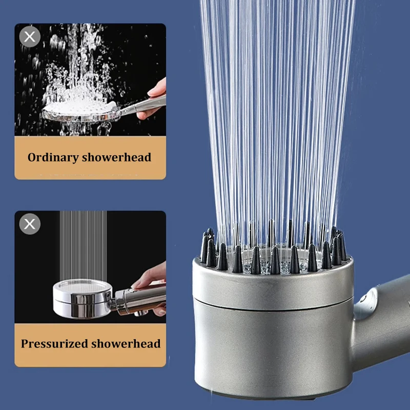 Hochdruck-Filterduschkopf mit 3 Modi, Ein-Tasten-Wasserstopp, Massagefunktion, Leistungsstarke Druckdusche – Detail 5