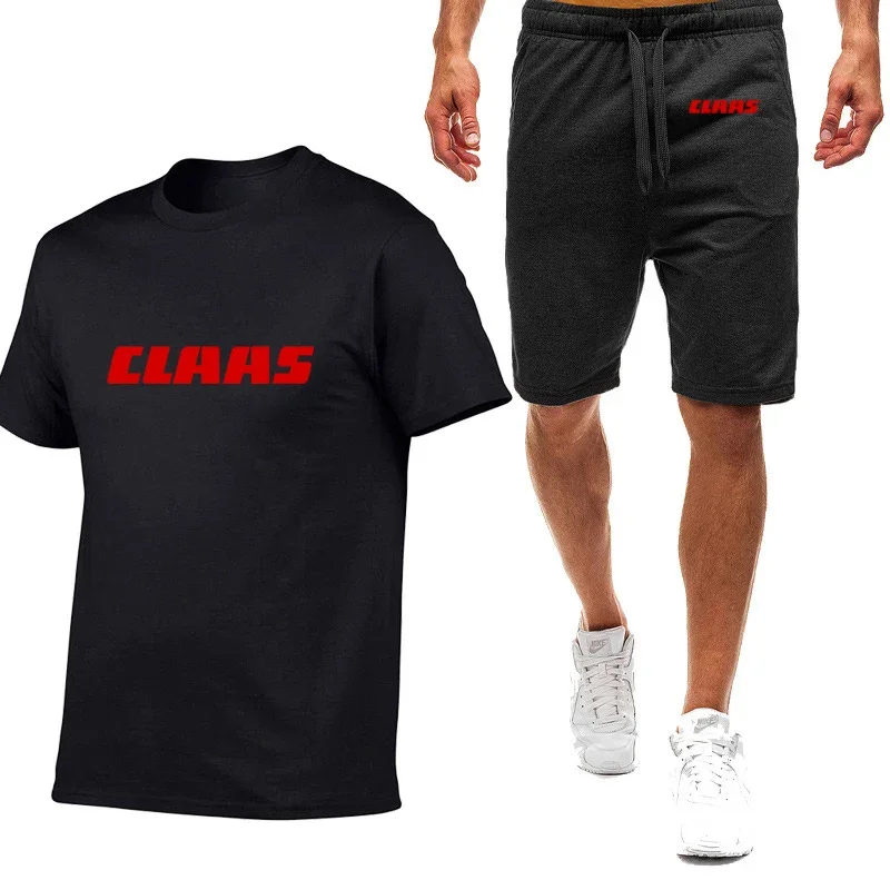 

2023 New Men's Summer CLAAS Printing Comfortable Short Sleeve Cotton Harajuku Casual Sport T-Shirt Tops Fashion Sweatpants Suit