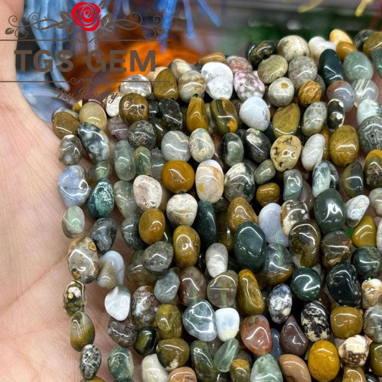 

Factory direct6-8mm bronzite small irregular gemstone fragments shaped gemstone beads DIY bracelet 15 ''