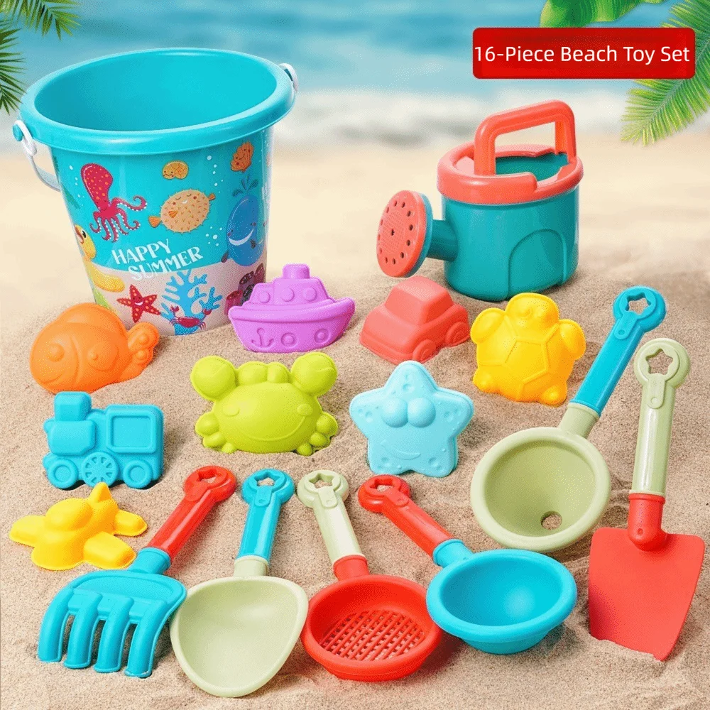 

Digging Tool Plastic Bucket Beach Toys Large Shovel Watering Bottle Sand Play Toys Random Color Children Beach Set Sand Digging