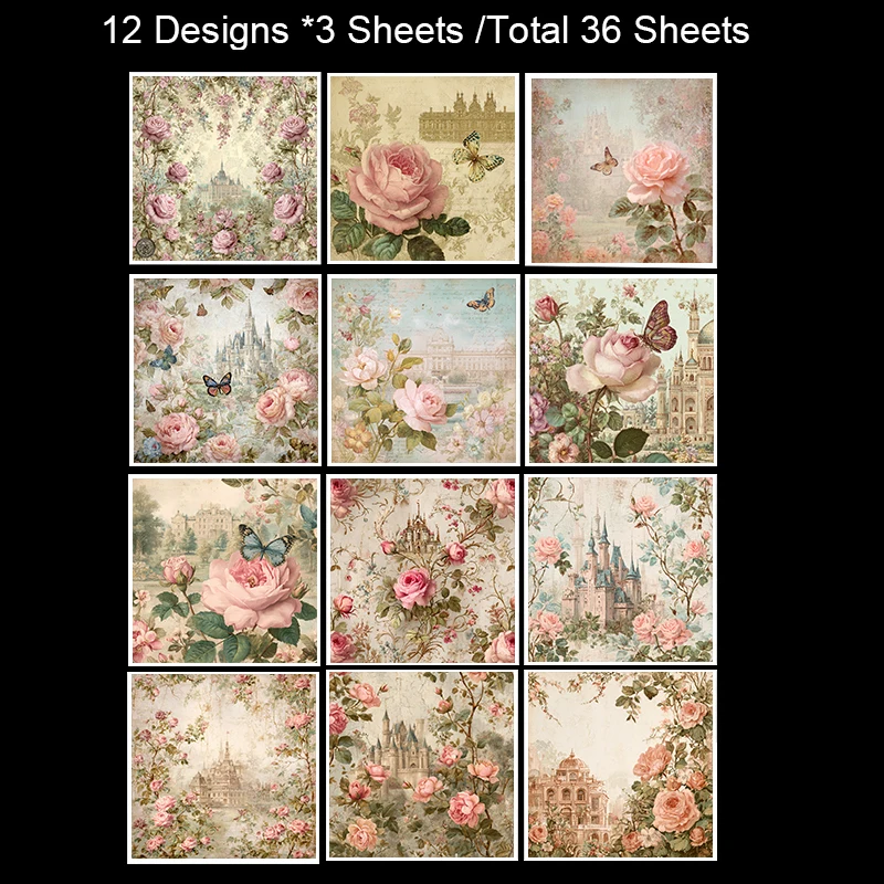 36 Sheets 6"x6" Scrapbook Paper: Miniature World Doodles for Scrapbooking, Origami & Tiny Adventure Crafts – Cute Kit