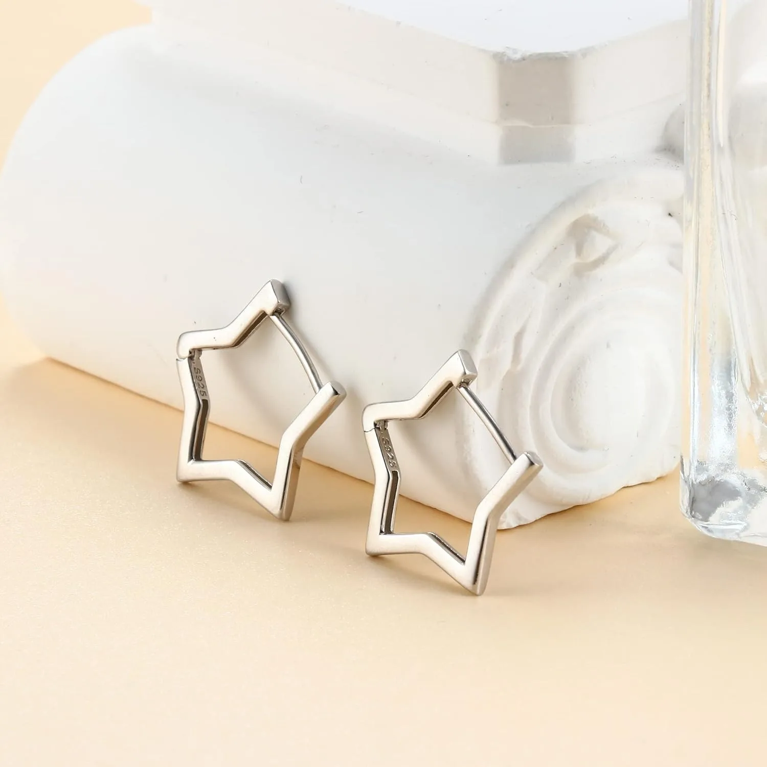 925 فضة أقراط للنساء أقراط صغيرة هيبوالرجينيك مثلث مستطيل القلب ستار البيضاوي أقراط مجوهرات