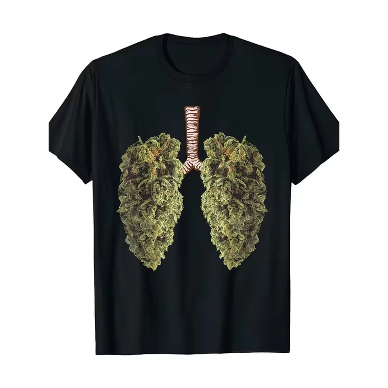 Mens Pattern T Shirt Funny Lung Print Round Neck Short Sleeve Casual Fashion T Shirt Suitable For Casual Attire