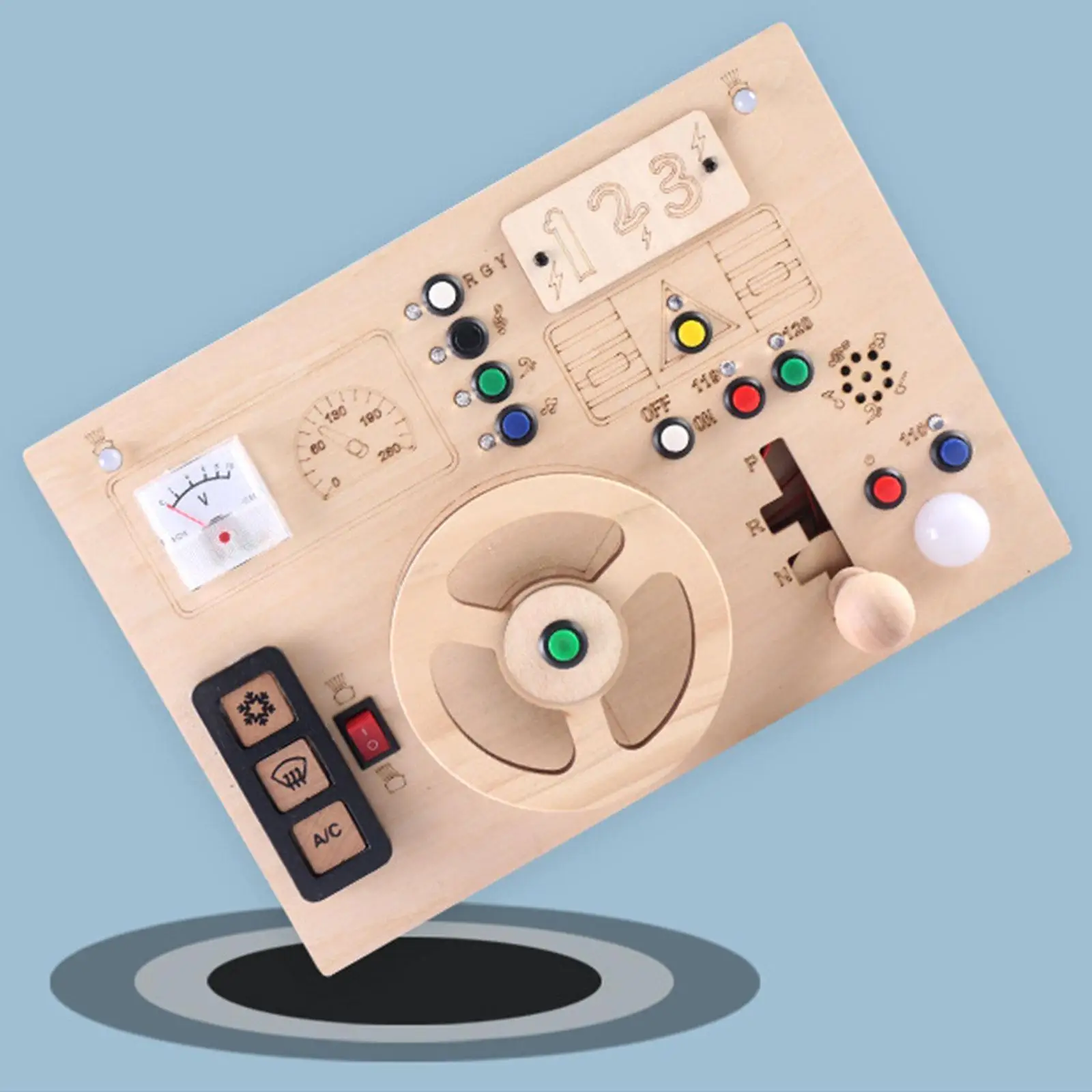 

Переключатель света, занятая доска для малышей, обучающая когнитивная светодиодная доска Монтессори для девочек, детей, малышей 1–3 лет, подарок на праздник для мальчиков