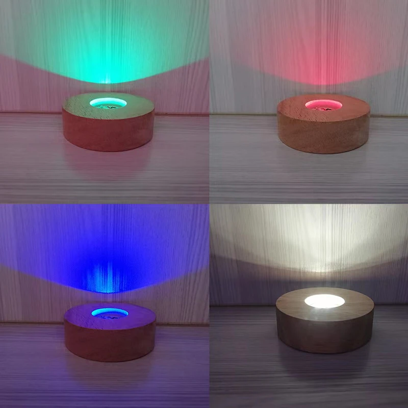 Imagem -05 - Suporte de Cristal Redondo Led Wood Light Base 20 Pcs