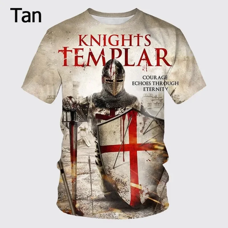 New Arrival Knights Templar Print 3D T Shirt Sacred Cross Pattern Men Women Casual Funny Tee Personality Top Summer Fashion