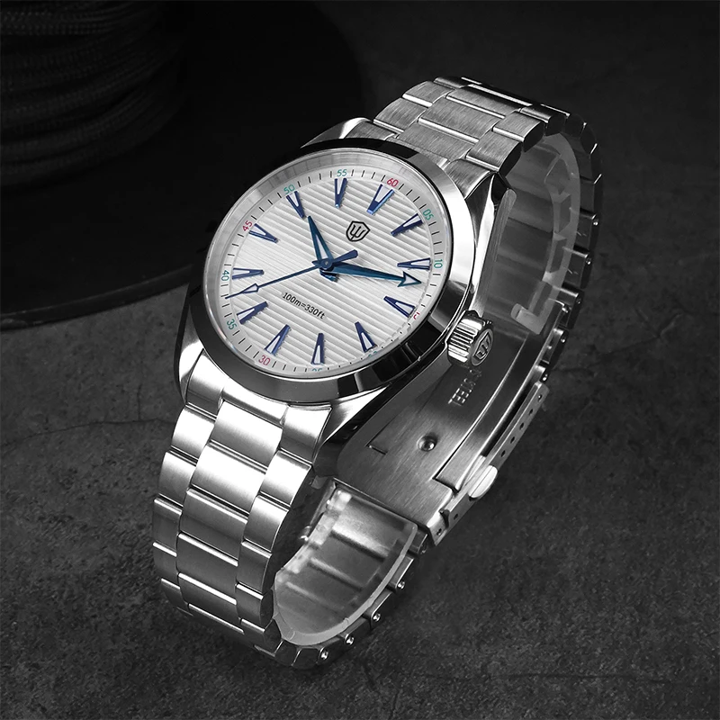 Watchdives VH31 Quartz Watch Vintage Luminous Sapphire Sweep Second Movement Watches 10Bar Waterproof 38mm WD0006 Wristwatch