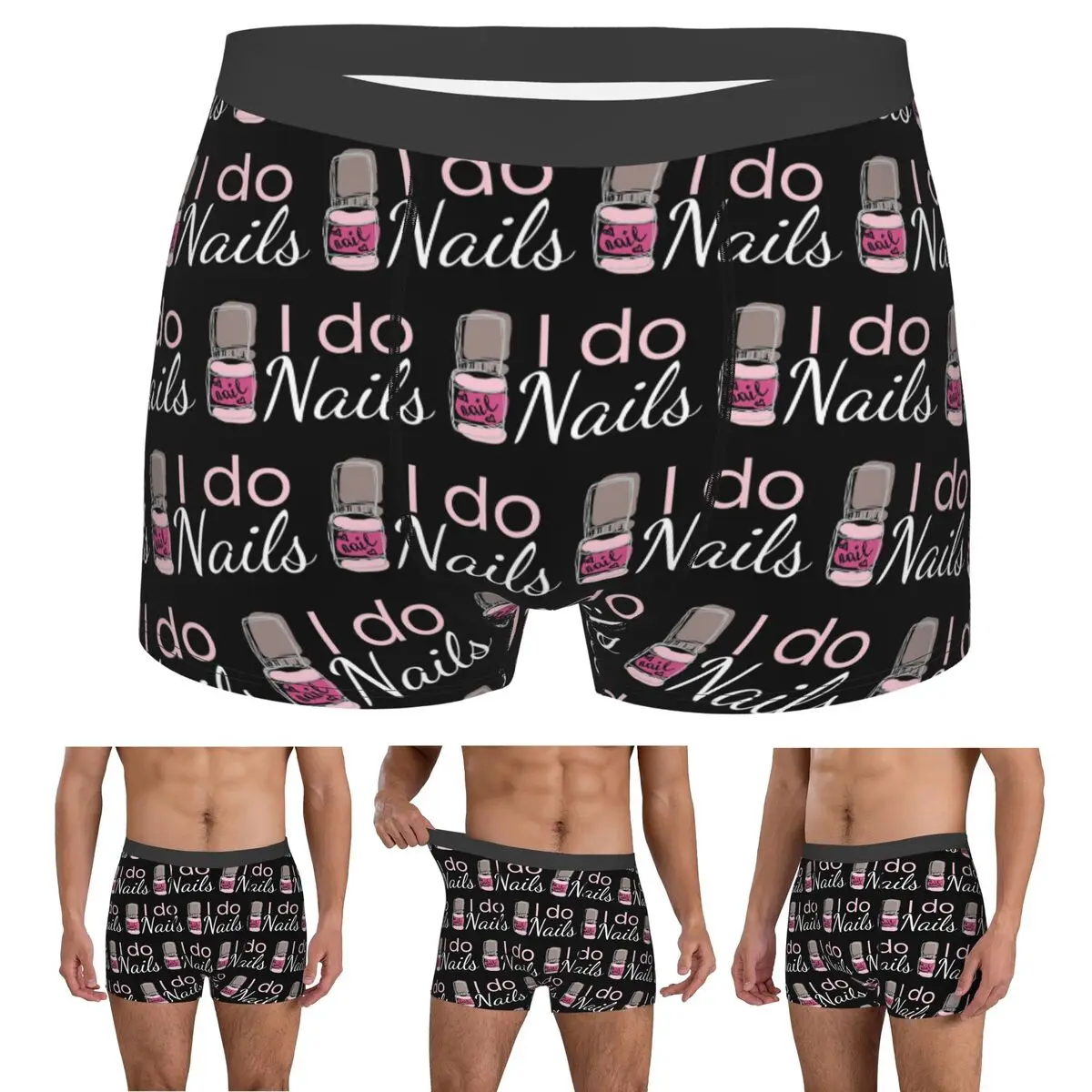 

Boxer Underpants Shorts I Do Nails Fingernail Manicure Studio Panties Male Ventilate Underwear for Homme Man Boyfriend Gift