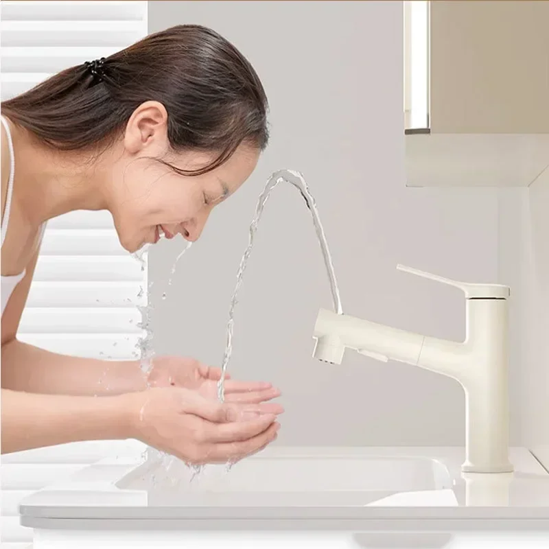 

Bathroom Toilet Wash Basin White Faucet Drop shipping 3 Modes Basin Pull-out Faucet High-quality Wash Basin Hot and Cold Water