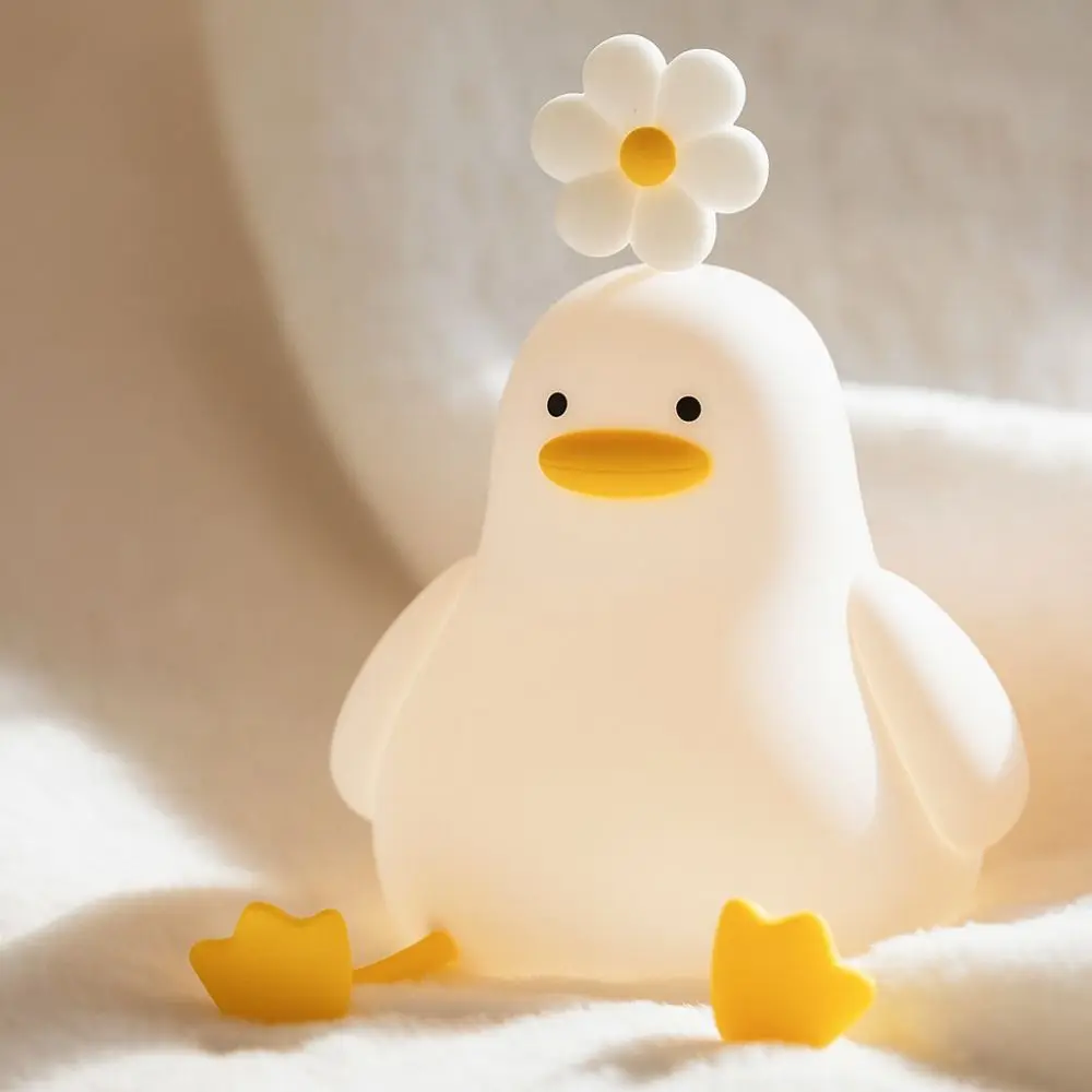 Cute Cartoon Duck Night Light Dimmable Soft Light Touch Sensor Lamp USB Rechargeable LED Night Light Book Lights