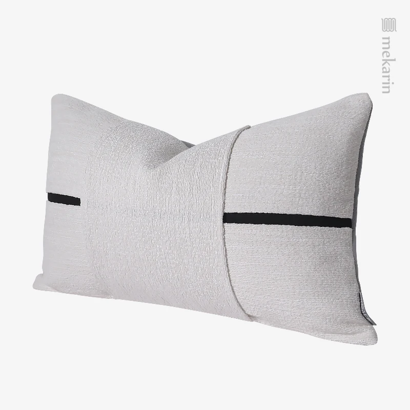 Nordic luxury living room sofa waist pillow hotel bedroom cushion pillow restaurant winery cushion light gray stitching