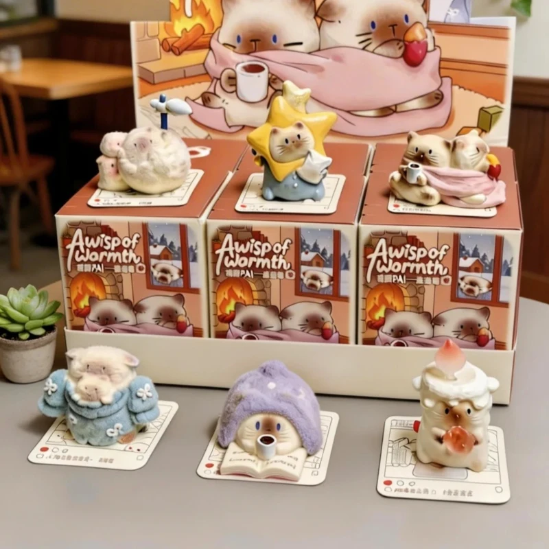PAI A Wisp of Warmth Series Blind Box Figure Mystery Box Cute Cat Workstation Emotional Stabilizer Desktop Ornaments Small Gift
