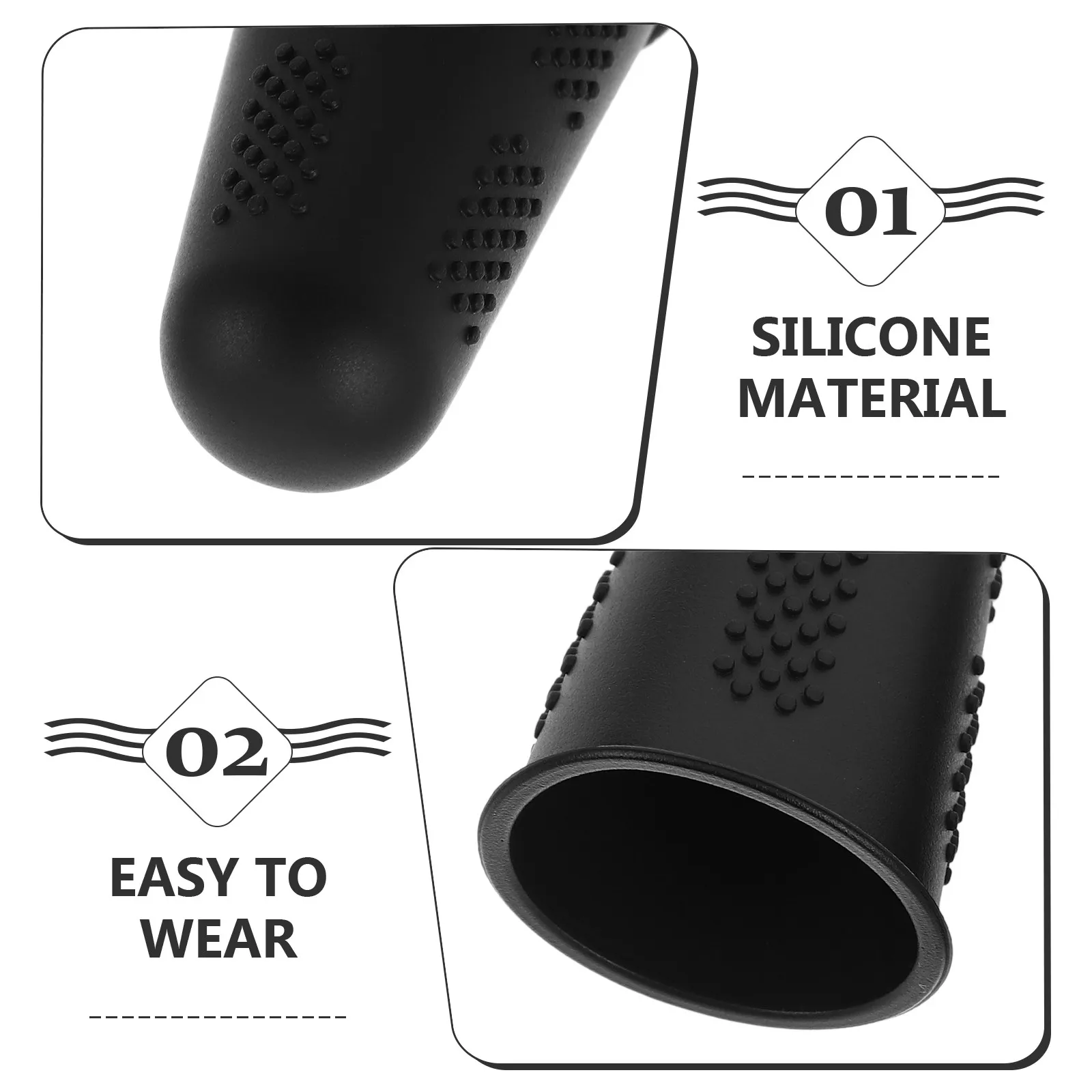 12Pcs Silicone Finger Caps Soft Flexible Heat Resistant Non-Slip Fingertip Shields for Sewing Sorting Paper Hot Glue Gun
