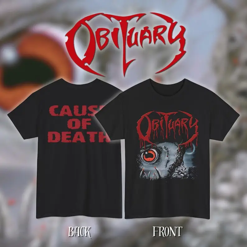 

Obituary - Cause of Death T-shirt Cotton Unisex Band Tee Vintage Round Neck Hip Hop Men Women Streetwear Tees Short Sleeve