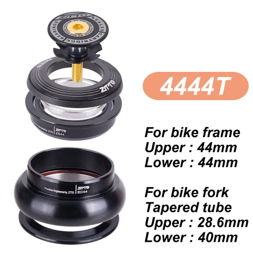 Imagen 2 del producto ZTTO 4444T MTB bicicleta de carretera auriculares 44mm ZS44 CNC 1 1/8 ""-1 1/2"" 1,5 tubo cónico horquilla interna sin rosca EC44 auriculares
