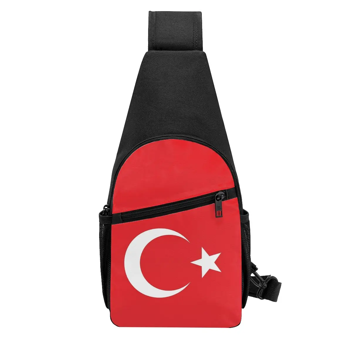 The Republic Of Turkey Flag Chest Bag Men Sling Crossbody Backpack Chest Bag Traveling Hiking Daypack Shoulder Bag