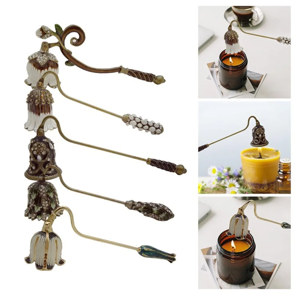 Metal Candle Snuffer Candle Stopper Decorative Candle Tool Candle Cover Putting Out Candle Flame Safely Long Handle