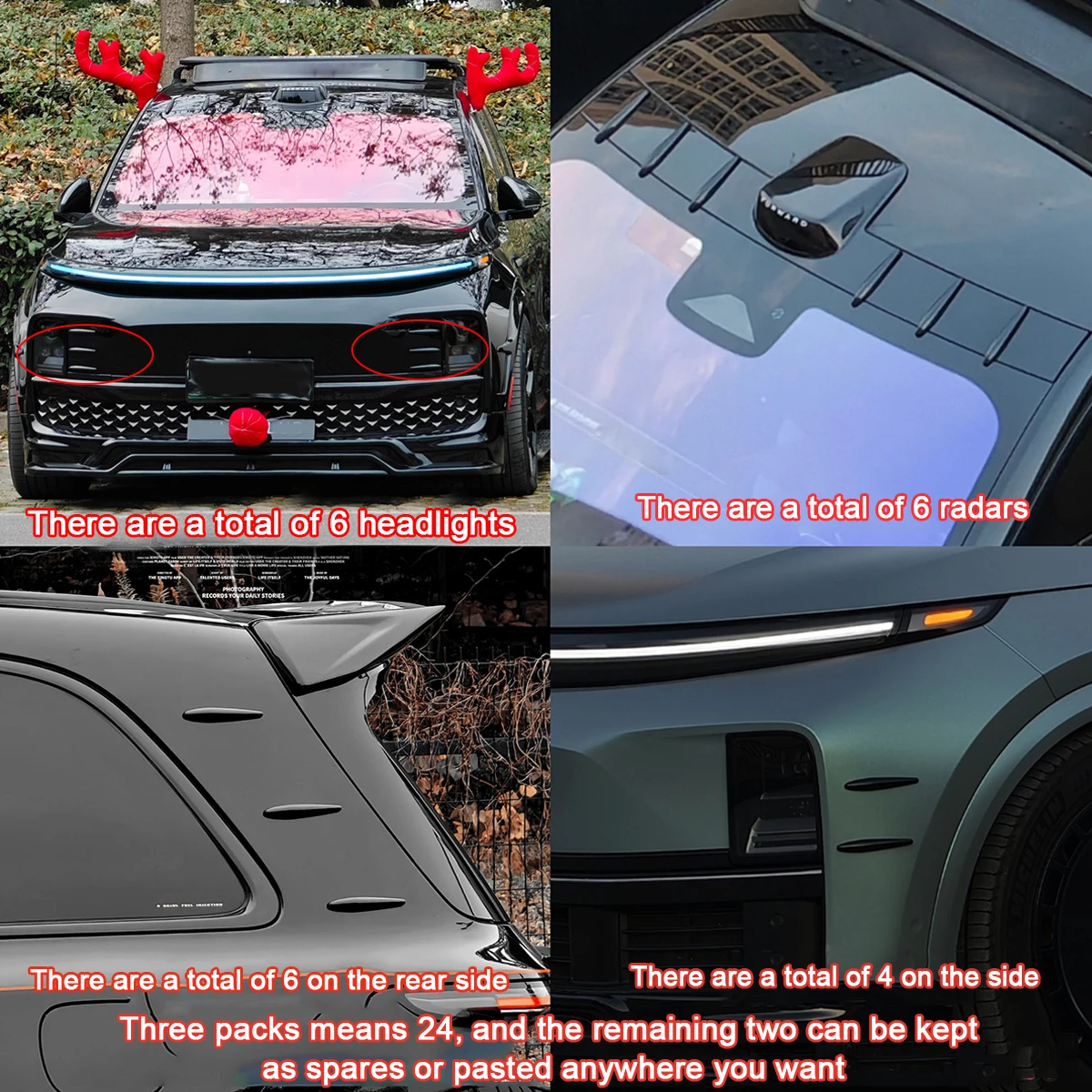 8 قطع من زخارف السيارة الخارجية، زخرفة سبويلر صغيرة معدلة للسيارة، شرائط زخرفية رياضية للسيارة، ملصقات تزيين السيارة