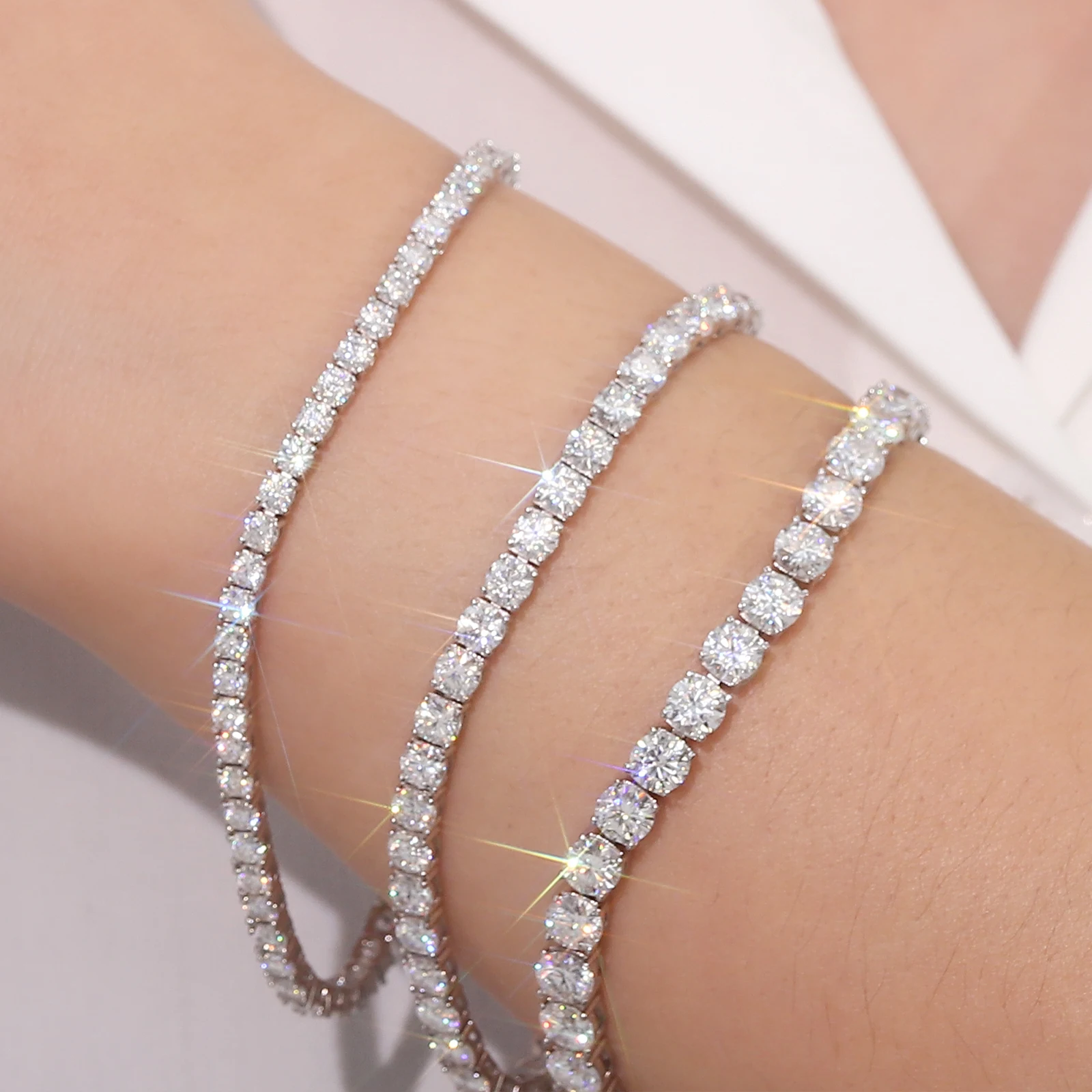 

Provence Trendy Tennis Bracelet for women men Moissanite 925Silver Classic Eternity Bracelet Everyday jewelry Christmas Gift